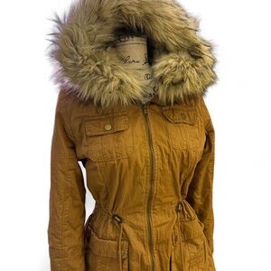 Royalty For Me Brown Fur-Trimmed Utility Jacket